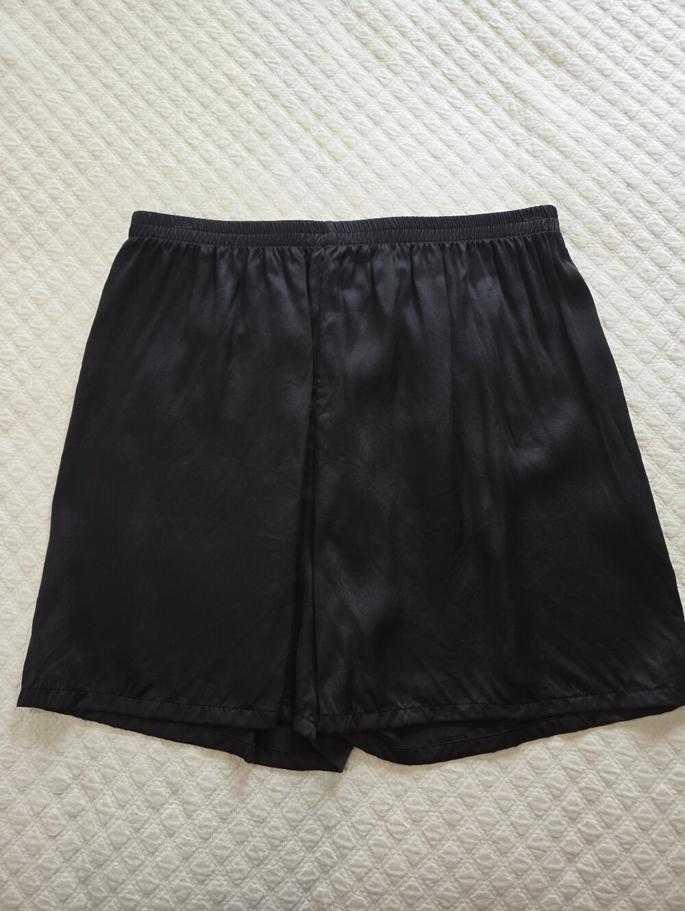 Black Silk Satin Shorts Women's Large from SILKSILKY Slip Boxer Biker Shorts